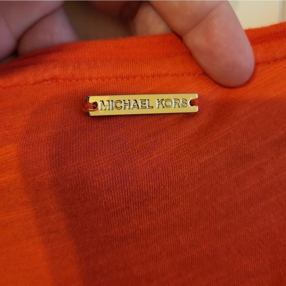 MICHAEL Michael Kors orange high/low long-sleeved pocket tee - Picture 9 of 10